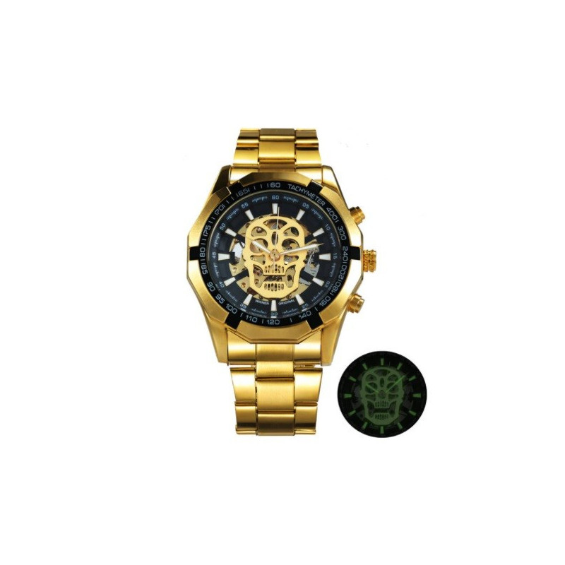 Montre automatique Tête de Mort Squelette mécanique