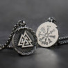 Collier Viking Valknut Rune  vues avant arrière