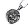 Détails collier tête de loup Viking en acier inoxydable