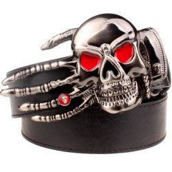 Ceinture Tête de Mort Main du Diable Main Squelette
