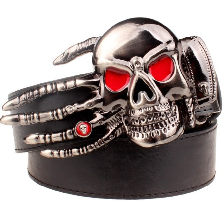Ceinture Tête de Mort Main du Diable Main Squelette