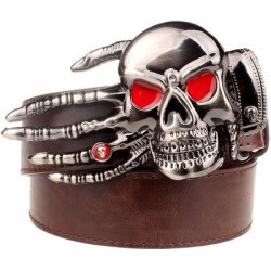 Ceinture Tête de Mort Main du Diable Main Squelette