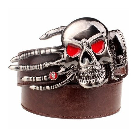 Ceinture Tête de Mort Main du Diable Main Squelette