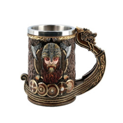 Chopes viking Tankard Viking en résine 600ml vue côté droit