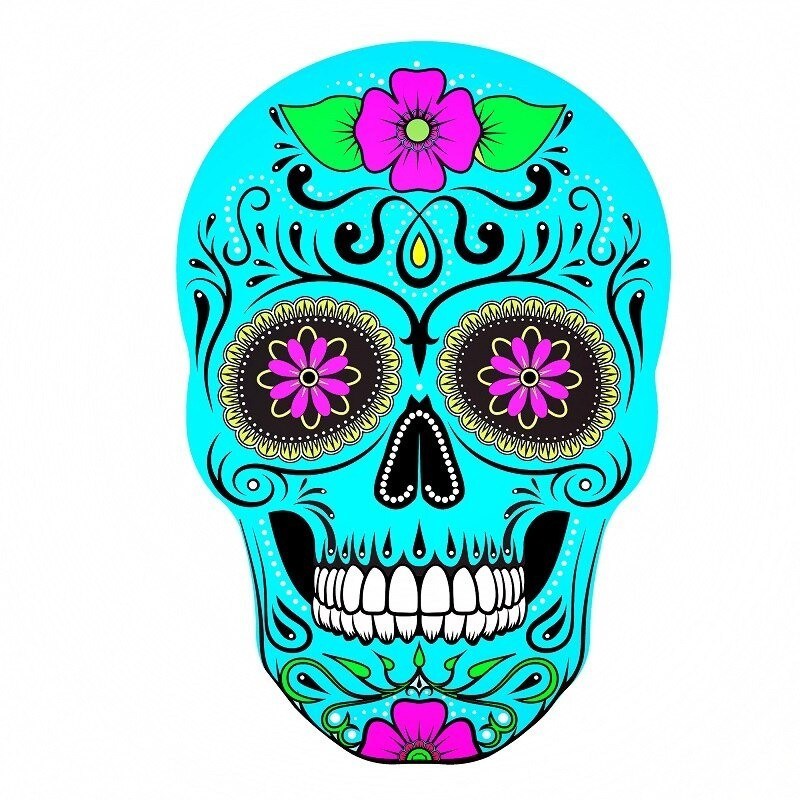 Autocollant tête de mort mexicaine : 5 modèles en 5 tailles