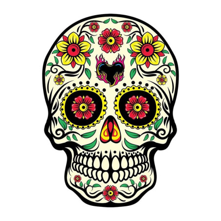 Autocollant tête de mort mexicaine : 5 modèles en 5 tailles