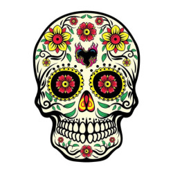 Autocollant tête de mort mexicaine : 5 modèles en 5 tailles