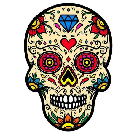 Autocollant tête de mort mexicaine : 5 modèles en 5 tailles