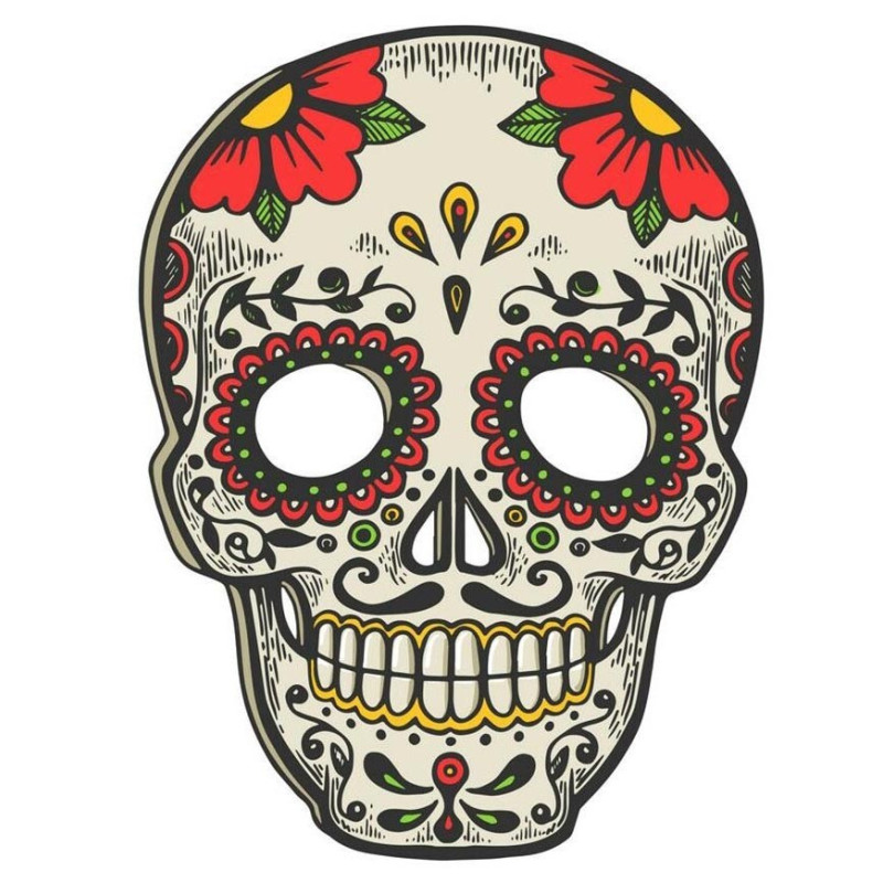 Autocollant tête de mort mexicaine : 5 modèles en 5 tailles