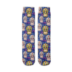 Chaussettes mi-hautes super funny et colorées crânes mexicains