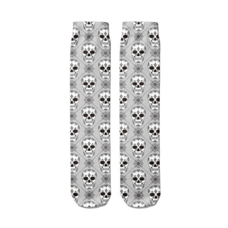 Chaussettes têtes de mort mi-hautes dark-punk modele 2