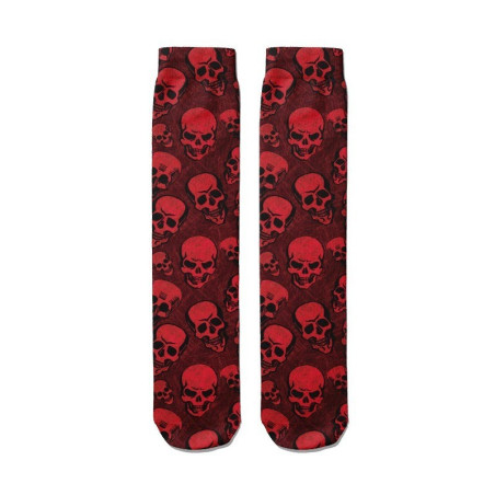 Chaussettes têtes de mort mi-hautes dark-punk