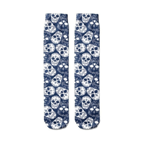 Chaussettes têtes de mort mi-hautes dark-punk