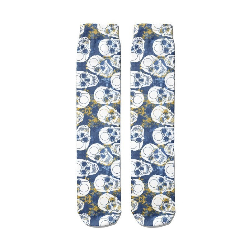 Chaussettes têtes de mort mi-hautes dark-punk