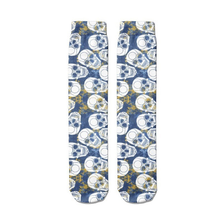 Chaussettes têtes de mort mi-hautes dark-punk