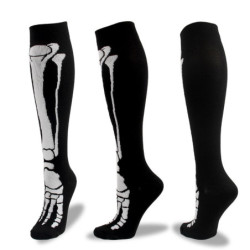 Chaussettes de compression : Halloween, squelettes et têtes de mort