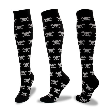 Chaussettes de compression : Halloween, squelettes et têtes de mort