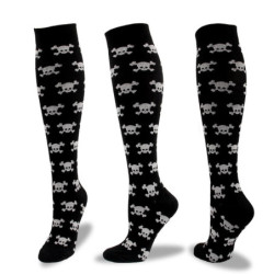 Chaussettes de compression : Halloween, squelettes et têtes de mort