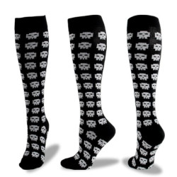Chaussettes de compression : Halloween, squelettes et têtes de mort