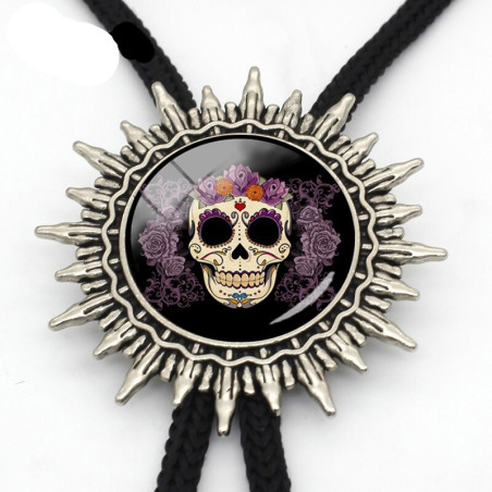 Magnifique Cravate Bolo tête de mort
