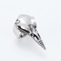 Bague motard crâne corbeau acier inoxydable mythologie nordique Odin