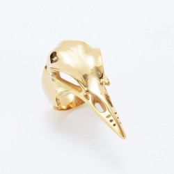 Bague motard crâne corbeau acier inoxydable mythologie nordique Odin