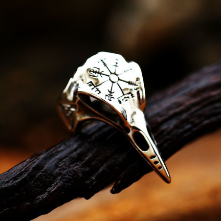Bague corbeau en acier inoxydable 316L - 3 couleurs au choix !