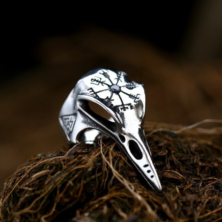 Bague corbeau en acier inoxydable 316L - 3 couleurs au choix !