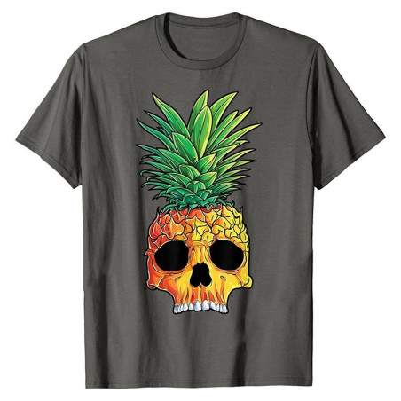 Tshirt tête de mort avec imprimé crâne ananas crète punk