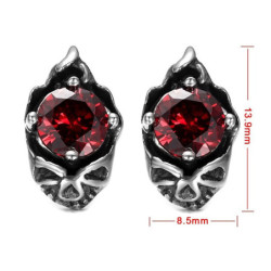 Boucles d'oreilles tête de mort clous en acier inoxydable !