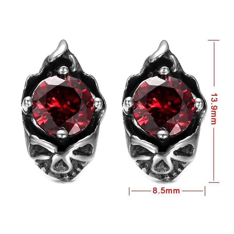 Boucles d'oreilles tête de mort clous en acier inoxydable !