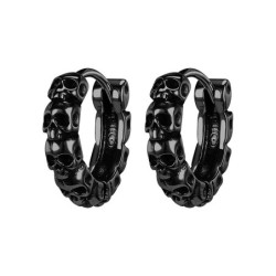 Boucles d'oreilles tête de mort acier inoxydable 316L
