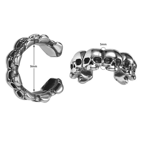 Boucles d'oreilles tête de mort acier inoxydable 316L