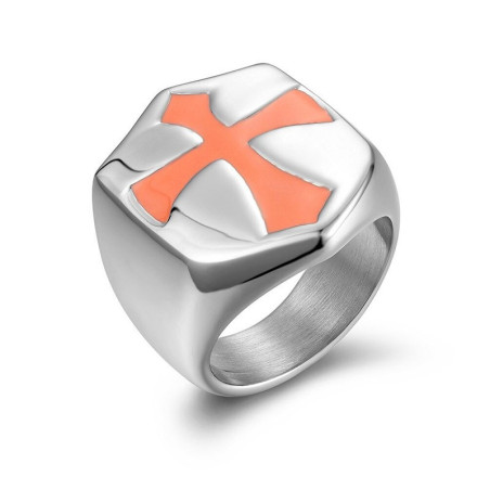 Bague Templier en titane et acier inoxydable