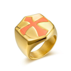 Bague Templier en titane et acier inoxydable