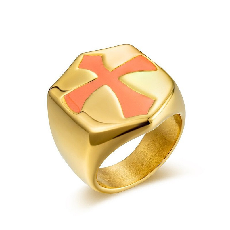 Bague Templier en titane et acier inoxydable