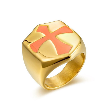 Bague Templier en titane et acier inoxydable