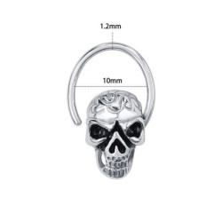 Piercing tête de mort en acier inoxydable - 5 modèles d'anneaux