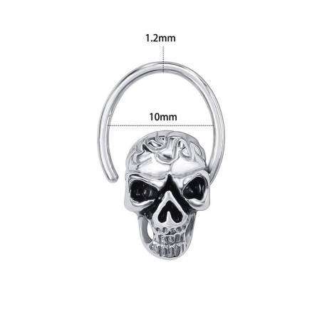 Piercing tête de mort en acier inoxydable - 5 modèles d'anneaux
