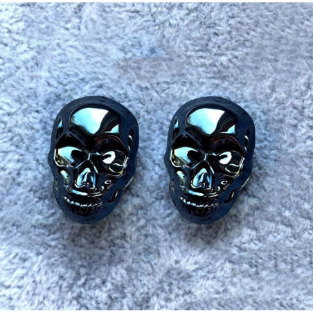 Bouchons extenseurs d'oreilles tête de mort en verre multicolore !