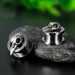 Bouchons extenseurs d'oreilles tête de corbeau - 2 couleurs au choix!