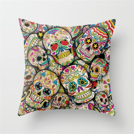 Housse de coussin tête de mort motifs crâne nombreux modèles au choix!