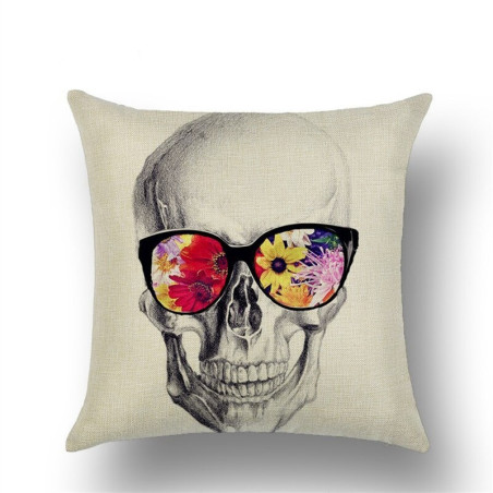 Housse de coussin tête de mort motifs crâne nombreux modèles au choix!