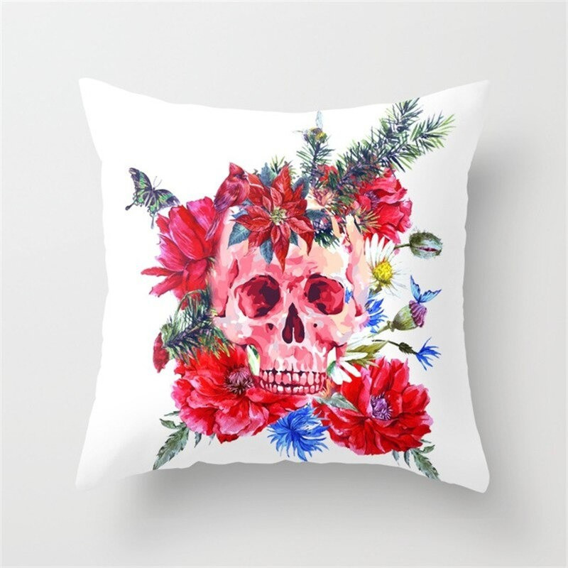 Housse de coussin tête de mort motifs crâne nombreux modèles au choix!