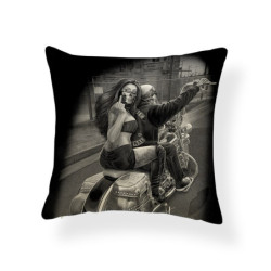 Housse de coussin tête de mort Santa Muerte