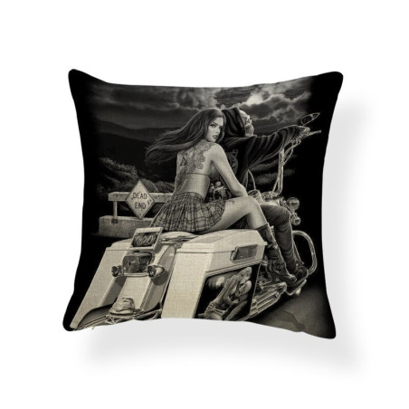 Housse de coussin tête de mort Santa Muerte