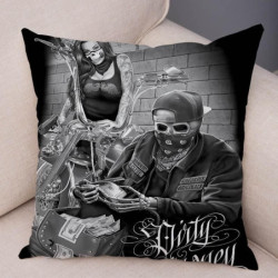 Magnifique Housse de coussin tête de mort crâne mortars Bikers !