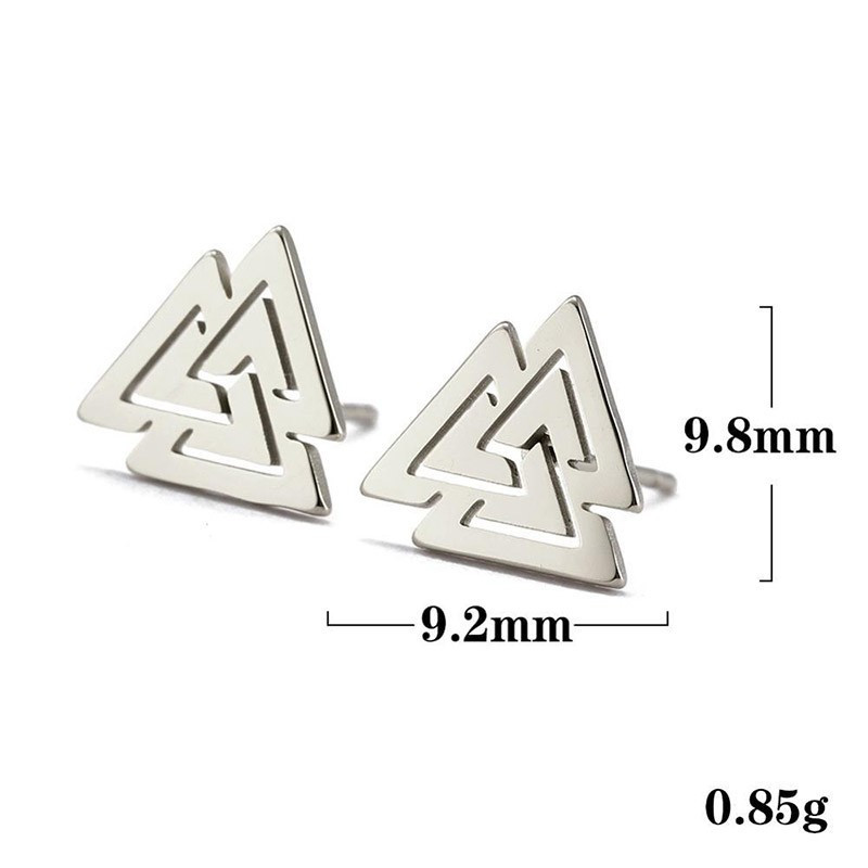 Boucles d’oreille Vikings Valknut femmes couleur argent