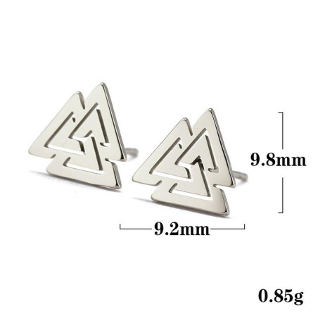 Boucles d’oreille Vikings Valknut femmes couleur argent
