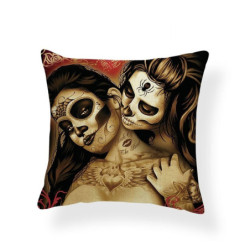 Housse de coussin tête de mort Jours des Morts Mexicain - 14 modèles
